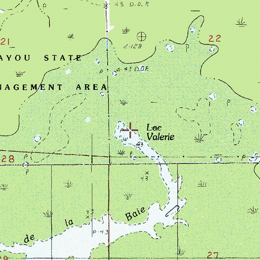 Topographic Map of Lac Valerie, LA