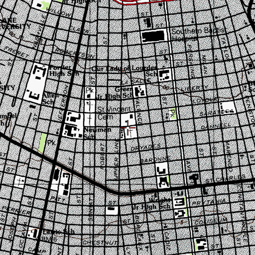 Topographic Map of Valient Cemetery, LA