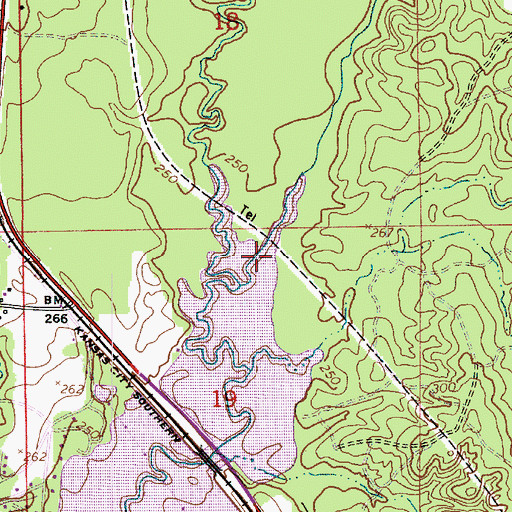 Topographic Map of Vernon Lake, LA