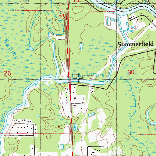 Topographic Map of Lake Villars, LA