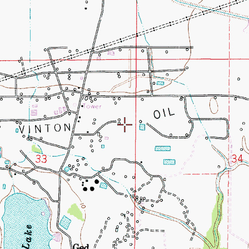 Topographic Map of Vinton Oil Field, LA