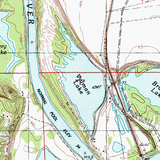 Topographic Map of Volman Lake, LA