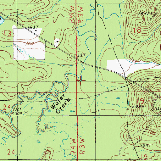 Topographic Map of Wafer Creek, LA