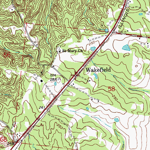Topographic Map of Wakefield, LA
