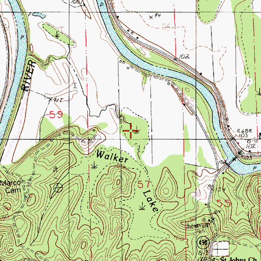 Topographic Map of Walker Lake, LA