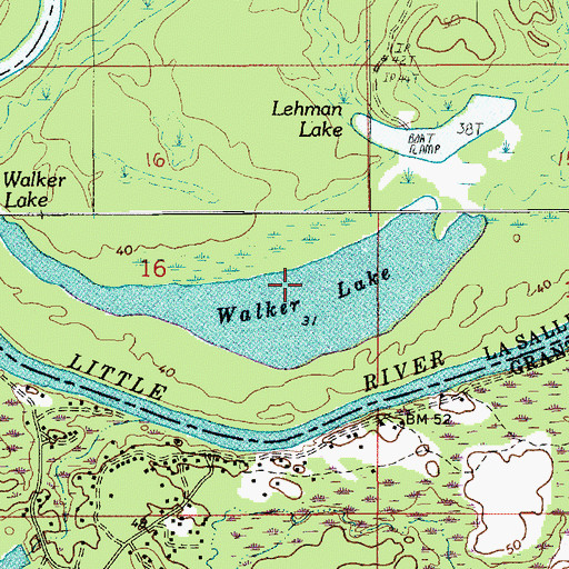 Topographic Map of Walker Lake, LA