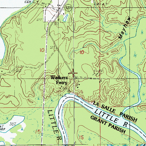 Topographic Map of Walkers Ferry, LA