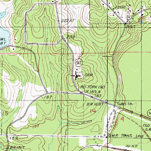 Topographic Map of Walnut Ridge Baptist Church, LA
