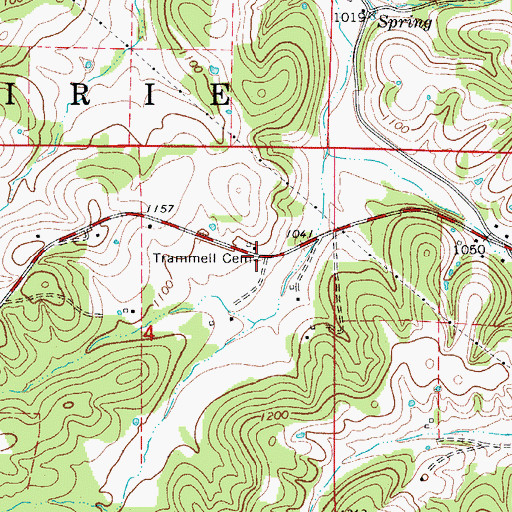 Topographic Map of Trammell Cemetery, AR