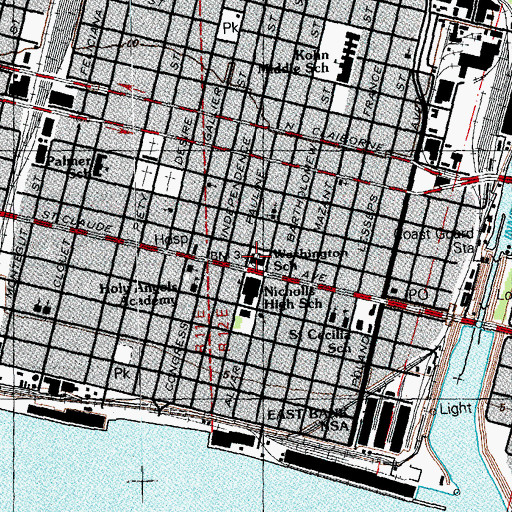 Topographic Map of Dr Charles Richard Drew Elementary School, LA