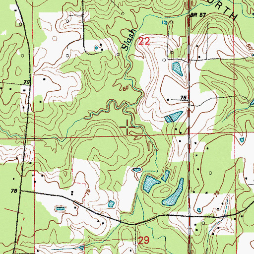 Topographic Map of Waters Bayou, LA