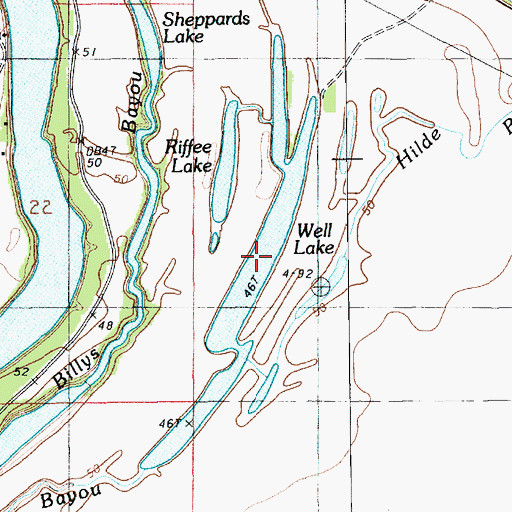 Topographic Map of Well Lake, LA