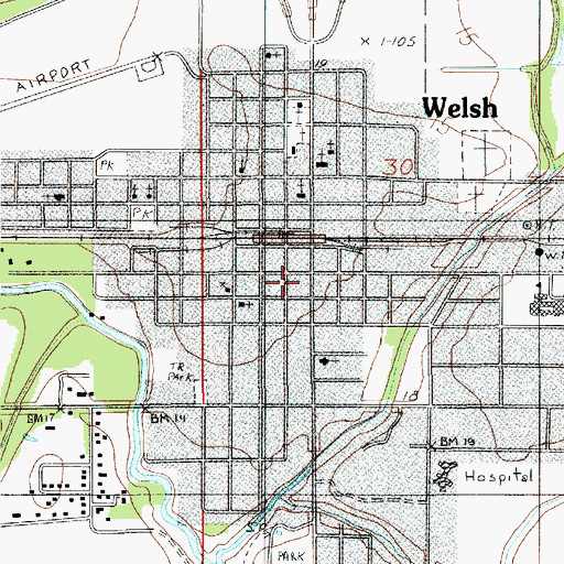 Topographic Map of Welsh, LA