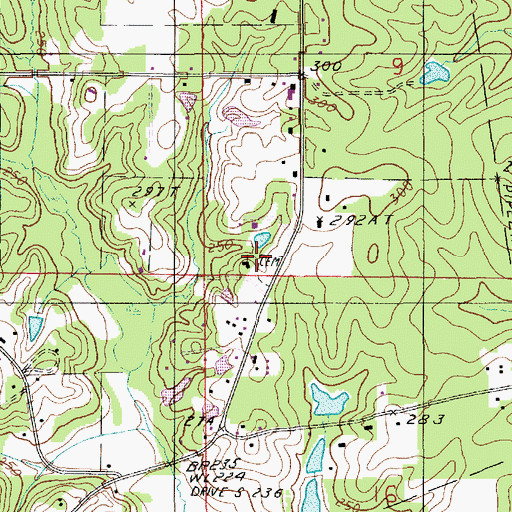 Topographic Map of Wesley Chapel United Methodist Church, LA
