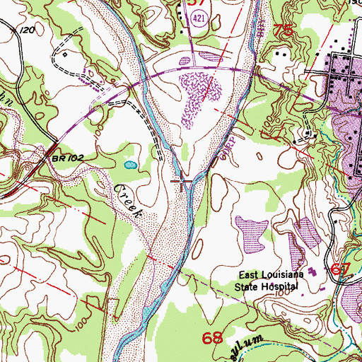 Topographic Map of West Fork Thompson Creek, LA