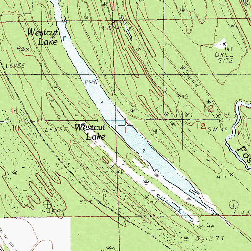 Topographic Map of Westcut Lake, LA