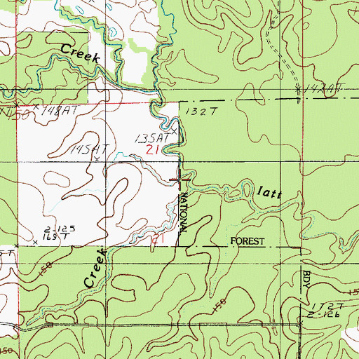 Topographic Map of White Oak Creek, LA