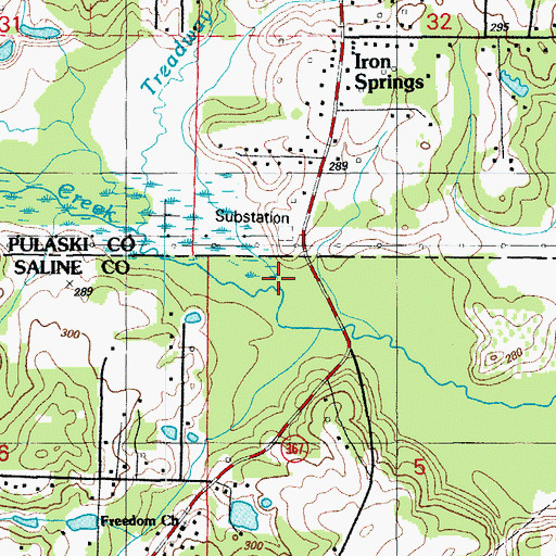 Topographic Map of Treadway Branch, AR
