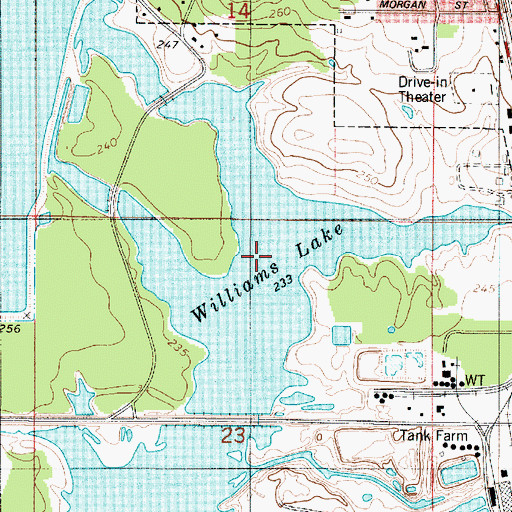 Topographic Map of Williams Lake, LA