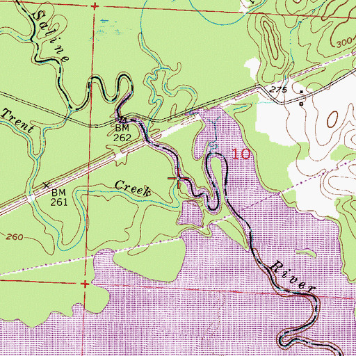 Topographic Map of Trent Creek, AR