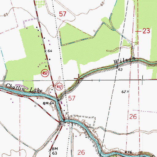Topographic Map of Wilson Bayou, LA