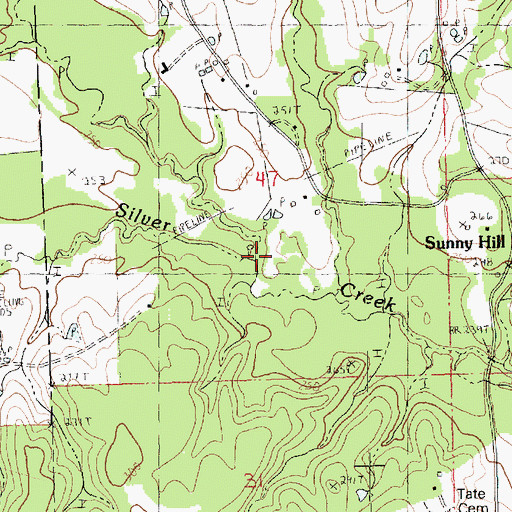 Topographic Map of Wilson Branch, LA