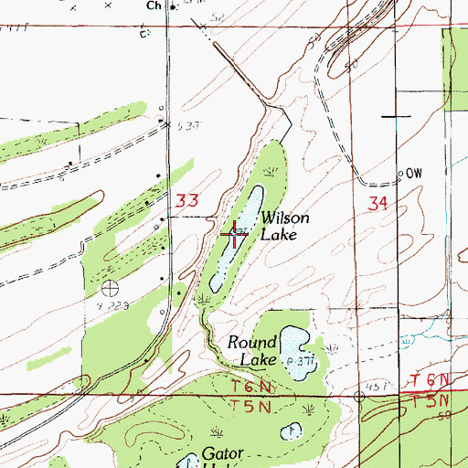 Topographic Map of Wilson Lake, LA