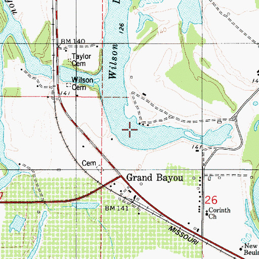 Topographic Map of Wilson Lake, LA