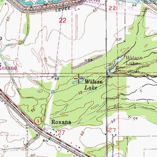 Topographic Map of Wilson Lake, LA