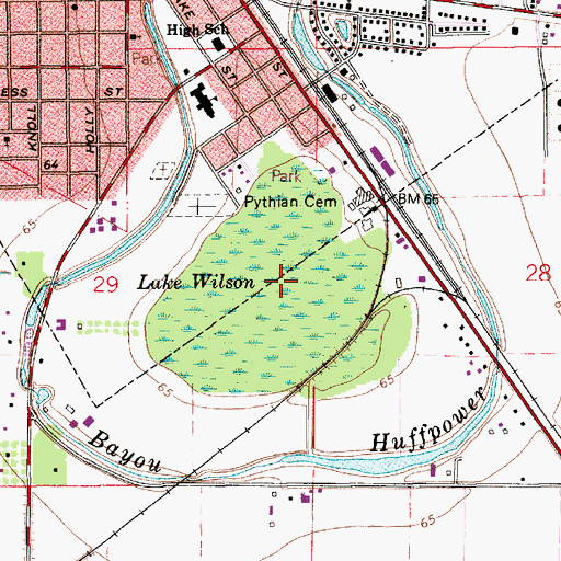 Topographic Map of Lake Wilson, LA