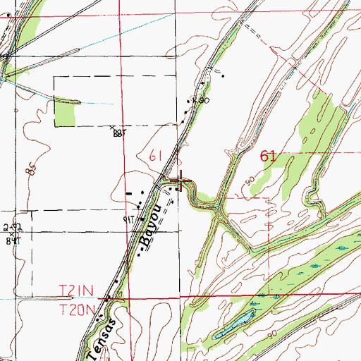 Topographic Map of Winters Bayou, LA