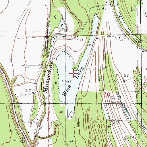 Topographic Map of Wise Lake, LA