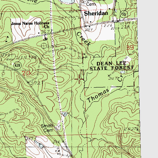 Topographic Map of Witche Creek, LA