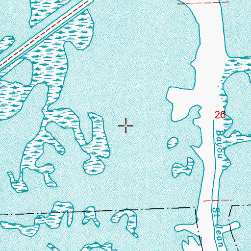 Topographic Map of Wonder Lake, LA