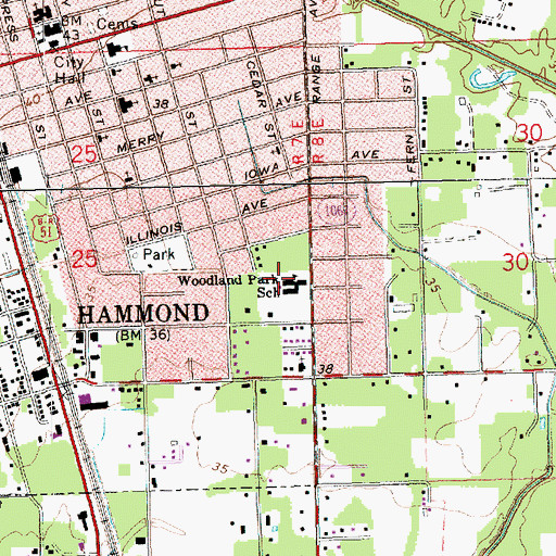 Topographic Map of Woodland Park Early Learning Center, LA