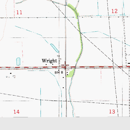Topographic Map of Wright, LA