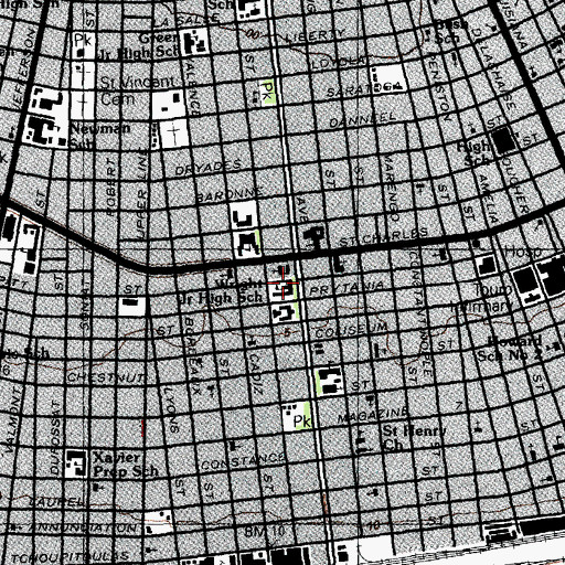 Topographic Map of Sophie B Wright Institute of Academic Excellence School, LA