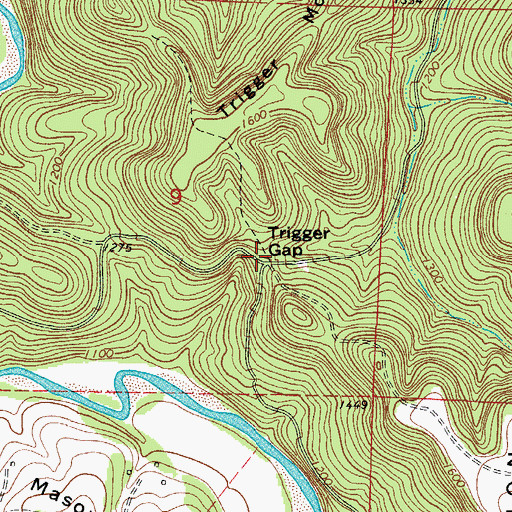 Topographic Map of Trigger Gap, AR
