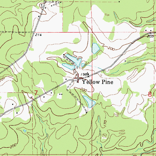 Topographic Map of Yellow Pine, LA