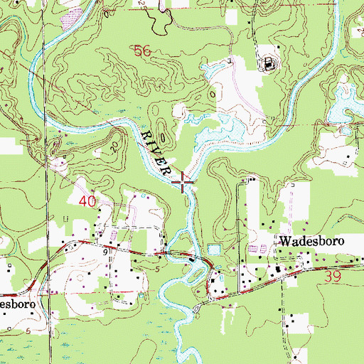 Topographic Map of Yellow Water River, LA