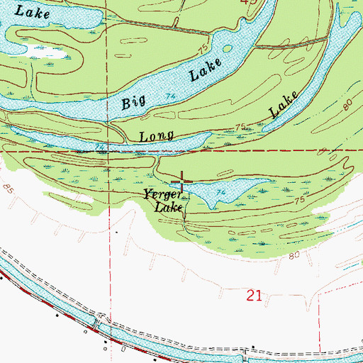 Topographic Map of Yerger Lake, LA