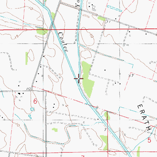 Topographic Map of Youngs South Coulee, LA