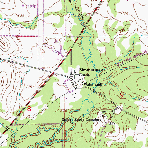 Topographic Map of Zimmerman Camp, LA