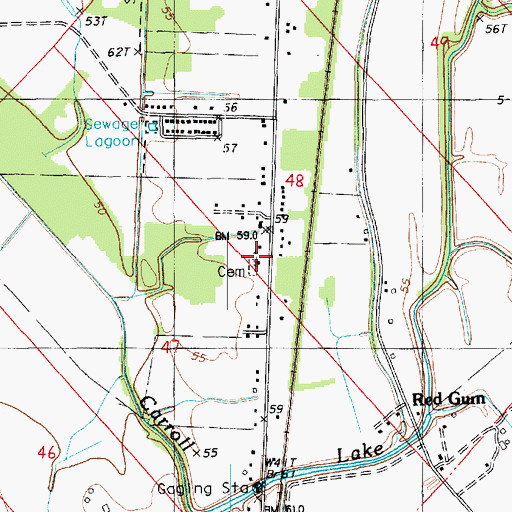 Topographic Map of Zion Hill Baptist Church, LA
