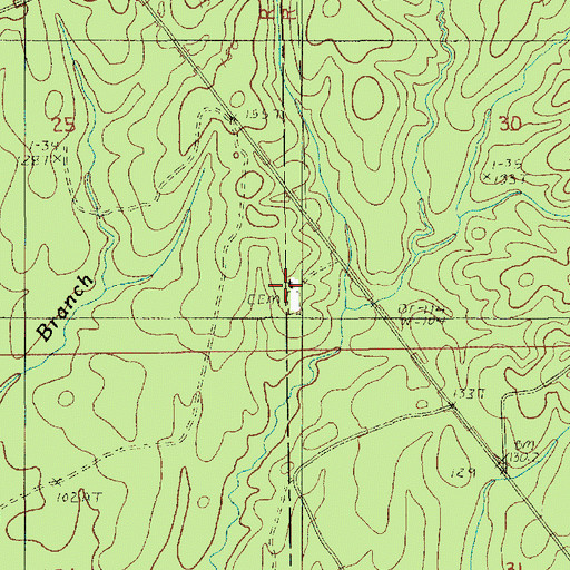 Topographic Map of Zion Hill Baptist Church, LA