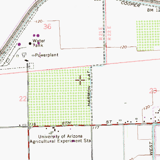 Topographic Map of Harmon Lateral, AZ
