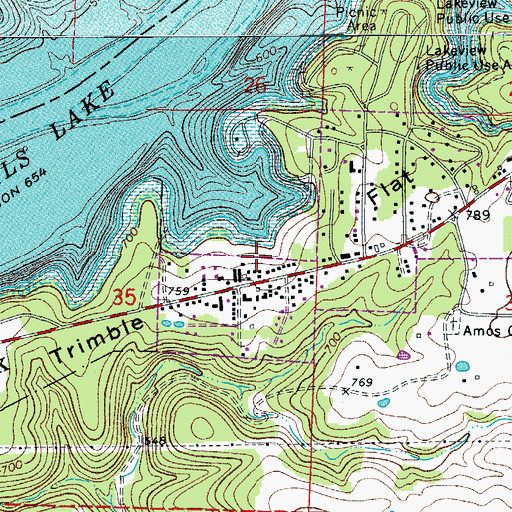 Topographic Map of Trimble Flat, AR