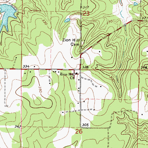 Topographic Map of Zion Hill Baptist Church Number 1, LA