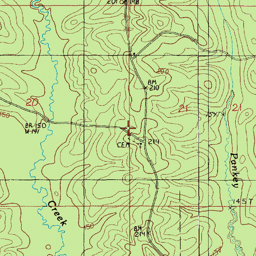Topographic Map of Zoar Methodist Church, LA