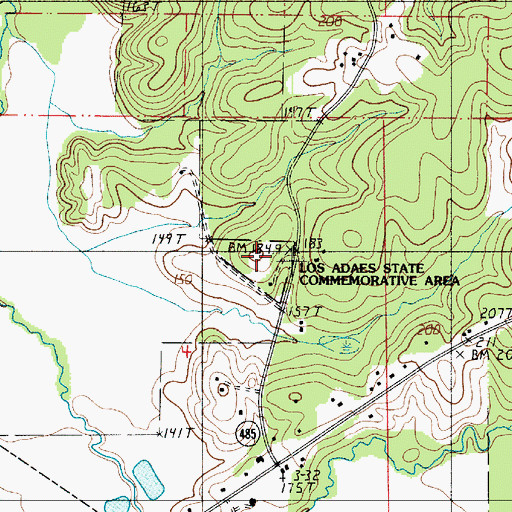 Topographic Map of Los Adaes State Historic Site, LA